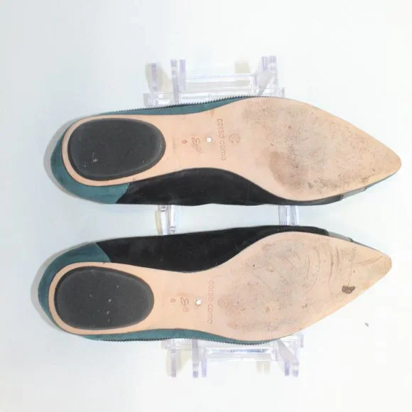 Corso Como Multicolored Suede Zipper Embellishment Ballet Flats #126 - Picture 10 of 11